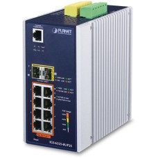 коммутатор/ PLANET IGS-6325-8UP2S IP30 DIN-rail Industrial L3 8-Port 10/100/1000T 802.3bt PoE + 2-port 1G/2.5G SFP Full Managed Switch (-40 to 75 C, 8-port 95W PoE++, 802.3bt/PoH/Force modes, dual redundant power input on 48~56VDC terminal block, DIDO, ER