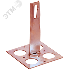 Держатель проводника круглого 6-8 мм для плоской кровли h 90 мм медь