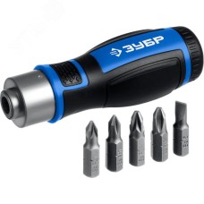 Отвертка реверсивная с насадками, набор 6 предметов