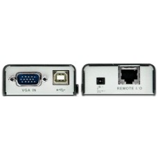 Удлинитель/усилитель/extender, VGA/SVGA+KBD+MOUSE USB, 100 метр., HD-DB15+USB A-тип/USB B-тип, Female, без шнуров, Б.П. 220> 5V, (по витой паре/UTP/FTP макс.разрешение 1920х1200 60Hz(30m) 1280х1024 60Hz(100m) DDC2B3 г.гар.+электростраховка/ATEN/ Mini USB 
