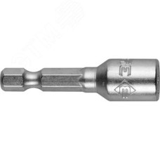 Биты ''Мастер'' с торцовой головкой, магнитные, Cr-V, тип хвостовика E 1/4'', 7х45мм, 2шт