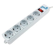 Фильтр-удлинитель Power Cube B 1.9 м 5 розеток (серый) 10А/2,2кВт/ Surge protector Power Cube B 1.9 m 5 outlets (gray) 10A / 2.2kW