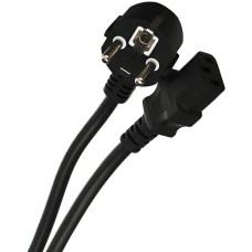 Кабель/ Кабель компьютер --> розетка 220V ( угловая Евровилка) <VDE> 3G*1.5mm2 VCOM <CE021-CU1.5-1.8> , 1,8м