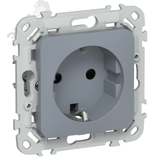 FLITE Розетка с заземлением с защитными шторками безвинтовое крепление 16А РСш11-1-ФлМ маренго IEK