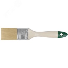 Кисть флейцевая ''Хард'', натуральная светлая щетина, деревянная ручка 1.5'' (38 мм)