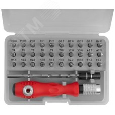 Отвертка с битами для точных работ, 30 CrV бит, удлинитель, в пластиковом боксе