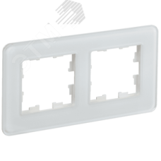 BRITE Рамка 2 поста РУ-2-2-Бр стекло белый RE IEK