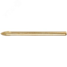 Сверло по кафелю и стеклу, 4 режущие кромки, титановое покрытие 6х60 мм