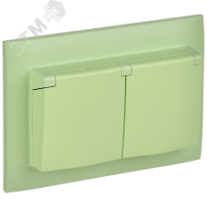 SKANDY Розетка 2-местная и крышкой 16А в сборе IP44 SK-R12G мятный IEK