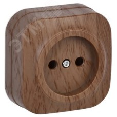 GLORY Розетка одноместная наружная без заземления дуб