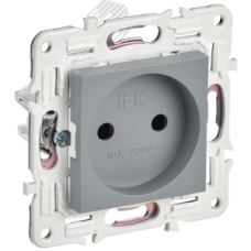 SKANDY Розетка без заземления без защитных шторок 10А SK-R02Gr серый IEK