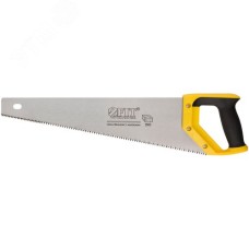 Ножовка по дереву, крупный кален.зуб 5 ТPI с запилом 7 ТPI, 2D заточка, пласт.прорезинен.ручка 450 мм