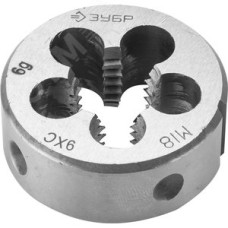 Плашка М18x2.5мм, сталь 9ХС, круглая ручная