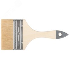 Кисть флейцевая ''Лайт'' натуральная cветлая щетина, деревянная ручка 4'' (100 мм)