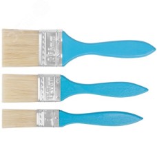 Кисти флейцевые, синяя ручка, набор 3 шт (1'', 1.5'', 2'')