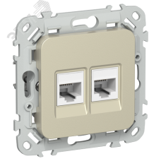FLITE Розетка 2-местная компьютерная RJ45 категория 6 UTP РК6-2-0-ФлШ шампань IEK