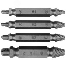 Набор экстракторов двусторонних Профи, сталь S2, 4 шт