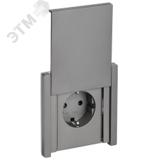 FORTE&PIANO Розетка 1-местная с заземлением с защитными шторками и крышкой безвинтовое крепление 16А IP44 FP519 сталь IEK