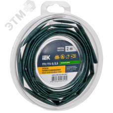 Трубка термоусадочная ТТУ нг-LS 5/2,5 зеленая (2м/упак) IEK