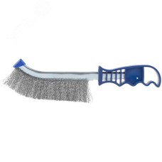 Щетка зачистная, витая проволока 0,3 мм, пластиковая ручка, 250 мм, блистер, Profi