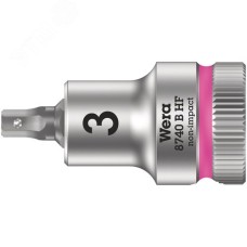 Головка торцевая 8740 B Hex-Plus HF Zyklop со вставкой под внутренний шестигранник DR 3/8 с функцией фиксации крепежа 3X35 мм