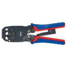 Пресс-клещи для штекеров типа RJ (WEsTern) для реза и зачистки плоских неэкранированных телефонных кабелей кол-во гнёзд: 3 RJ 10 (4-полюсный) 765 мм RJ 11/12 (6-полюсный) 965 мм RJ 45 (8-полюсный) 1168 мм L-200 мм чёрные 2-компонентные рукоятки блистер