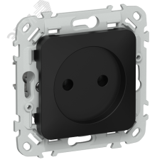 FLITE Розетка без заземления без защитных шторок 10А РС01-0-ФлЧ черный IEK