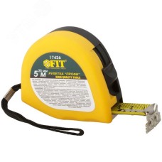 Рулетка Профи, калибр.лента, нейлон.покр., магн.крючок, эласт.корпус черн-желт., двойн.стопор 5 м х 25 мм