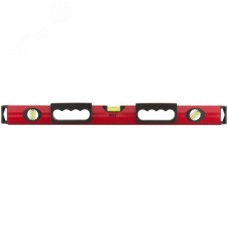 Уровень ''Бизон'', 3 глазка, красный корпус, магнитная полоса, ручки, шкала 600 мм