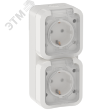 TORS Розетка 2-местная вертикальная 16А IP55 TS332 белый IEK