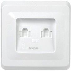 VEGA Розетка 2-местная компьютерная RJ45 кат.5е РК10-2-ВБ белый GENERICA