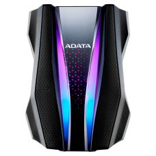 Внешний жесткий диск/ Portable HDD 2TB ADATA HD770G (Black), USB 3.2 Gen1, IP68, RGB lighting, 139x98x26mm, 270g /3 года/