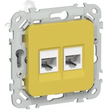 FLITE Розетка 2-местная компьютерная RJ45 категория 6 UTP РК6-2-0-ФлЖК желтый карри IEK