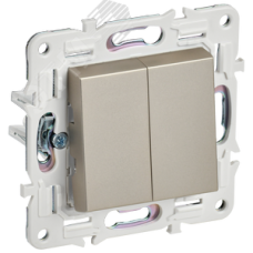 SKANDY Выключатель 2-клавишный проходной 10А SK-V05Sh шампань IEK