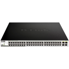Коммутатор/ DGS-1210-52MPP Smart L2 Switch 48х1000Base-T PoE, 4х1000Base-X SFP, PoE Budget 740W, Compact CLI