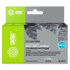 -/ Картридж струйный Cactus CS-L0S70AE №953XL черный (58мл) для HP OJ Pro 7740/8210/8218/8710/8715