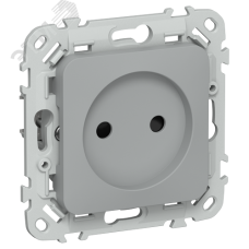 FLITE Розетка без заземления с защитными шторками 10А РСш01-0-ФлС серый IEK