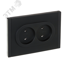 FORTE&PIANO Розетка 2-местная без заземления без защитных шторок безвинтовое крепление 10А FP126 черный IEK