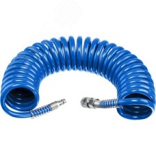 Шланг спиральный воздушный с фитингами рапид 10 м, 8х12 мм, 15 бар, Професиионал
