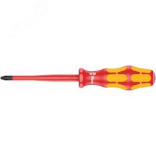 Отвёртка диэлектрическая крестовая 162 iSS PH VDE с зауженным рабочим концом и уменьшенным диаметром рукоятки PH 2X100 мм
