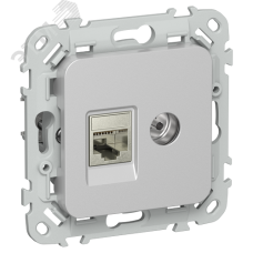 FLITE Розетка 2-местная RJ45/TV категория 5Е STP РКТВ5е-2-1-ФлА алюминий IEK