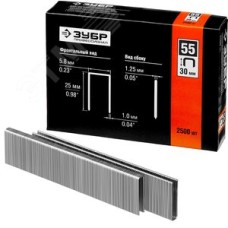 Скобы для степлера 30 мм тонкие, широкие тип 55, 2500 шт