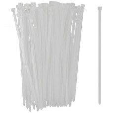 Хомуты нейлоновые для проводов, белые 100 шт.,  7,6х300 мм