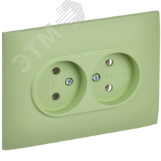 SKANDY Розетка 2-местная без заземления без защитных шторок 10А в сборе SK-R10G мятный IEK