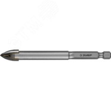 Сверло по кафелю, керамике, стеклу, с четырьмя режущими лезвиями, шестигранный хвостовик, 12 мм, ''Профессионал'' 29845-12