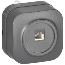 GLORY Розетка для открытой установки телефонная RJ11 РТ20-ХСм сталь матовый IEK