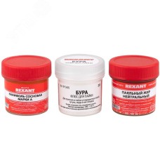 Набор для пайки К3, твердый флюс (канифоль, флюс БУРА, паяльный жир)