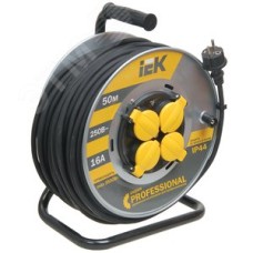 Удлинитель силовой 4 розетки шнур 50м КГ 3x1.5 УК50 с термозащитой IP44