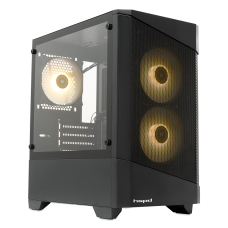 Корпус без блока питания/ Case HSPD M330, Mesh Mini-tower, Black, TG, 0.6 SPCC, 3x120mm ARGB (M11-120) mATX, mITX 175/330/160mm 2x2.5", 2x3.5", 4xPCI 1xUSB-A 3.0, 2xUSB-A1.0 365x216x405mm