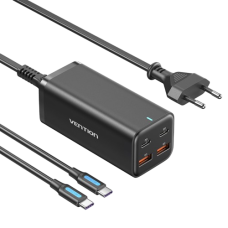 Сетевое зарядное устройство Vention на 4 порта GaN 100W USB (C+C+A+A) Чёрный, шт.